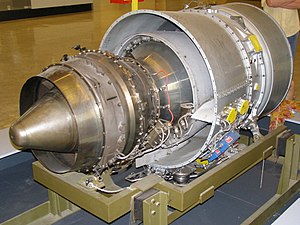 Pratt & Whitney Canada PW500 PW305 business jet turbofan showing fairing around bleed air tubes to reduce bypass duct pressure loss