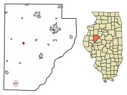 Location of Smithfield in Fulton County, Illinois.
