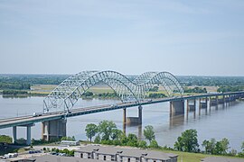 The Hernando de Soto Bridge, which carries I-40 across the Mississippi River between Memphis and West Memphis, Arkansas