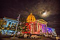 The Capitol building decorated for the gubernatorial inauguration of Eric Greitens in 2017