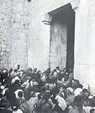Jewish residents of Jerusalem fleeing during the battle for the Old City