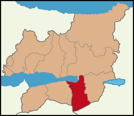 Map showing Başiskele District in Kocaeli Province