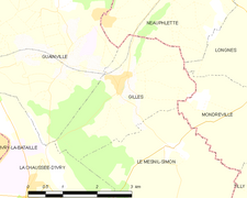 Carte de la commune de Gilles.