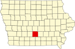 State map highlighting Warren County