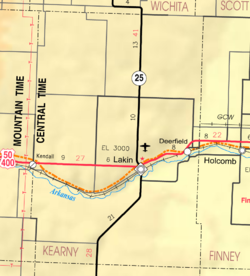 KDOT map of Kearny County (legend)