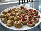 A variety of Maple spice cookies and thumbprint cookies