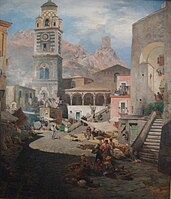 Market Square in Amalfi, 1876. Alte Nationalgalerie, Berlin.
