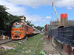 PNR train and NLEX Connector, Manila