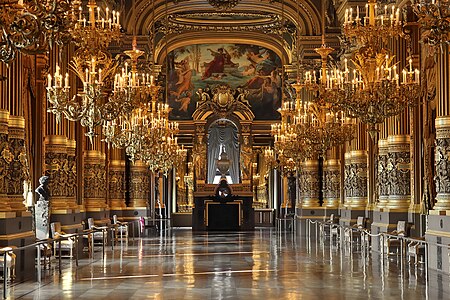 Grand salon of Palais Garnier at Lobby (room), by Eric Pouhier (edited by Rainer Zenz and Niabot)