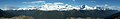 Panoramic mountain view from the Routeburn Track, New Zealand.