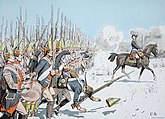 Prussian grenadiers at the Battle of Leuthen, as depicted by Carl Röchling