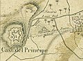 Old plan of 1841 detailing the Castillo del Príncipe and Quinta de Molinos.