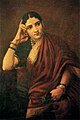 A Maharashtrian woman in Sari by Raja Ravi Varma