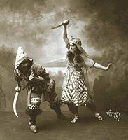 Giuseppe Bonfiglio and Rosina Galli in costume for the Polovtsian Dances in Borodin's "Prince Igor " 1915