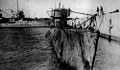 The German submarine U-977 moored at Mar del Plata following her surrender to the Argentine Navy in August 1945.