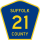 County Route 21 marker