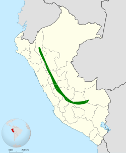 Distribución geográfica del cachudito liso.