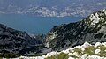 View into Valdritta cirque down to Lake Garda