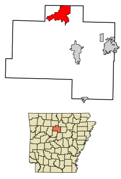 Location of Dennard in Van Buren County, Arkansas.