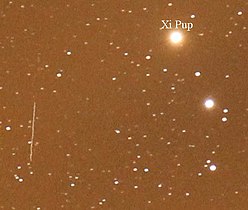 2004 BL86 (star trail on left) near Xi Puppis