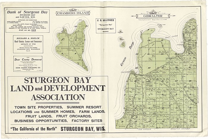 1914 Sturgeon Bay real estate advertisement[b]