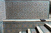 Bou Inania Madrasa, Fes, Morocco, originally c. 1350, with geometric patterns in zellij tilework