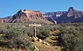 Cheops Pyramid (left) and Buddha Temple (right), seen from junction of the Tonto West Trail and Bright Angel Trail