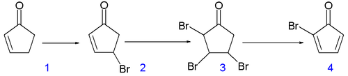 Scheme 1. Synthesis of cubane precursor bromocyclopentadienone