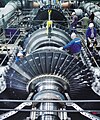 Image 12Design of a turbine requires collaboration of engineers from many fields, as the system involves mechanical, electro-magnetic and chemical processes. The blades, rotor and stator as well as the steam cycle all need to be carefully designed and optimized. (from Engineering)