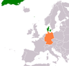 Location map for Denmark and Germany.