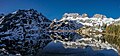 Volcanic Ridge (left) and the Minarets reflected in Ediza Lake.