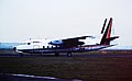 F-27 F-GAOT of Uni-Air for DHL at Coventry in December 1987