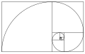 A Fibonacci spiral that approximates the Golden Spiral.