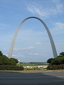 The Gateway Arch (St. Louis, Missouri) is a flattened catenary.