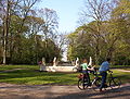 Hildebrand Monument in Haarlemmerhout. In the far background is villa Welgelegen. This view is Jan van Vorel's vista through the woods.