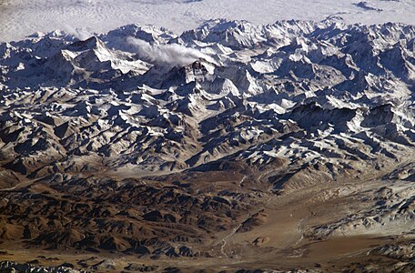 Himalayas at Tibetan Plateau, by NASA