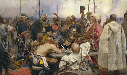 Reply of the Zaporozhian Cossacks, by Ilya Repin
