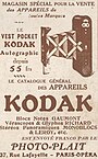 Anuncio francés de una cámara Kodak en 1916