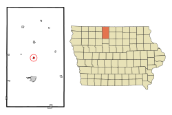 Location of Burt, Iowa