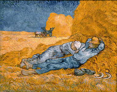 Noon – Rest from Work (1890) by Vincent van Gogh (after Millet)