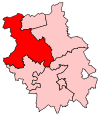 A medium-to-large constituency, stretching from the centre of the county to the northwest.