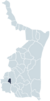 Location of Palmillas Municipality in Tamaulipas
