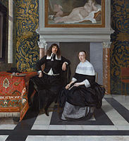 Portrait of a Man and Woman in an Interior, 1666