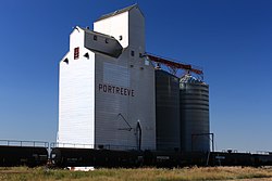 Former Saskatchewan Wheat Pool Grain elevator in Portreeve.