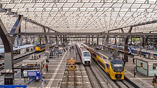 Train platforms in Rotterdam Centraal Station