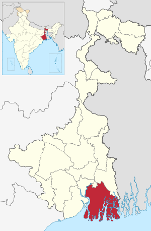 Location of South 24 Parganas in West Bengal
