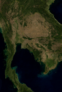 Nasa-Satellietbeeld van Thailand.