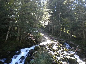 Les Uelhs de Joèu (Ojos del Judío en espagnol, les Yeux du juif), résurgence dans le Val d'Aran des eaux perdues dans le Trou du Toro.