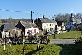 The town hall and church in Catheux