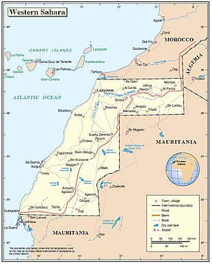 Mapa do Saara Ocidental da Nações Unidas